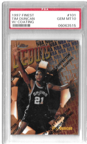 Tim Duncan 1997 Topps Finest Rookie #101 PSA10