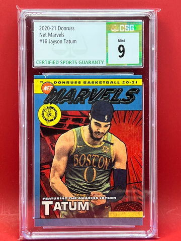 2020-21 Donruss Jayson Tatum #16 NET MARVELS CSG 9