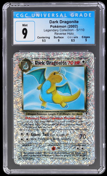 2002 Pokemon Legendary Collection Dark Dragonite Reverse Holo CGC 9