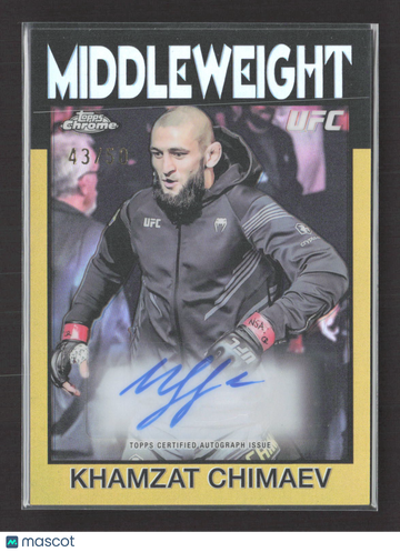 2026 Topps Chrome UFC 1986 Topps Signatures Khamzat Chimaev #86S-KC Gold 43/50 Auto