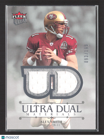 2007 Fleer Ultra Ultra Dual Materials Alex Smith #UDM-AS Game-Used Memorabilia 093/199