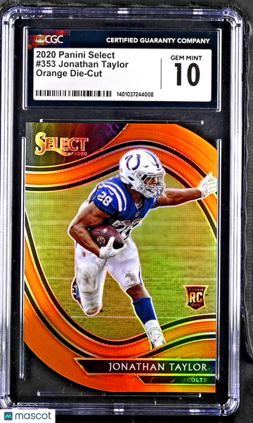 2020 Panini Select Jonathan Taylor #353 Orange Die-Cut Rookie CGC 10