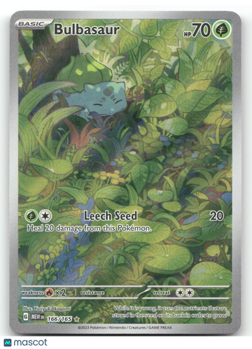 2023 Scarlet & Violet 151 Bulbasaur Holo Secret Rare #166/165