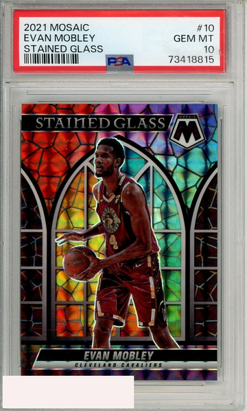 2021 PANINI MOSAIC STAINED GLASS EVAN MOBLEY #10 STAINED GLASS PSA 10 GEM MT