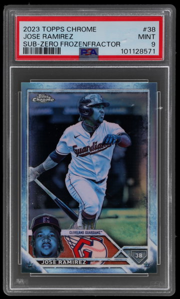 2023 Topps Chrome Jose Ramirez Sub-zero Frozenfractor PSA 9