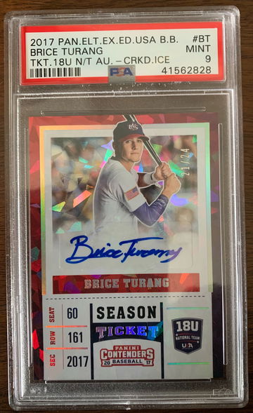 2017  Panini Elite Edition USA Baseball Brice Turang #BT Cracked Ice PSA 9