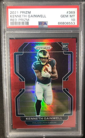 KENNETH GAINWELL 2021 Panini Prizm #369 Red PSA 10 GEM MT POP 1!