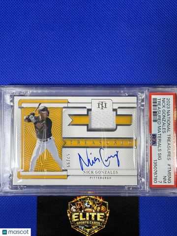 2023 Panini National Treasures Treasured Material Signatures Nick Gonzales #TMSNG /99 PSA 7