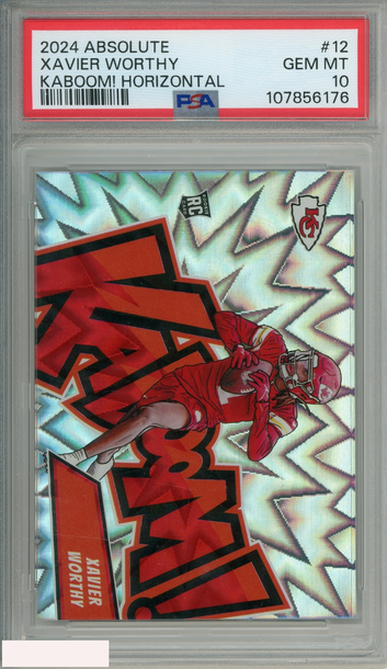 2024 PANINI ABSOLUTE KABOOM! HORIZONTAL XAVIER WORTHY #12 ROOKIE RC PSA 10
