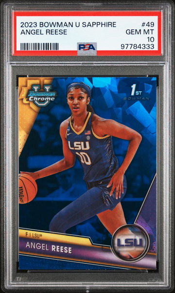 2023 Bowman University Chrome Sapphire Angel Reese #49 PSA 10