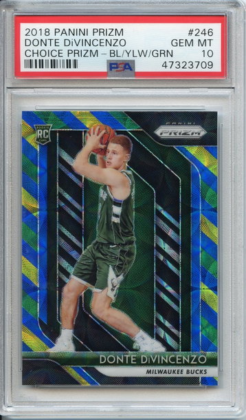 Donte Divincenzo Choice Prizm Yellow Blue Green PSA 10