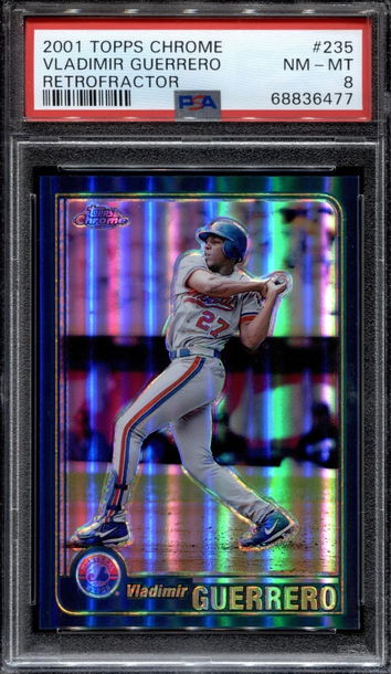 2001 Topps Chrome #235 Retrofractor Vladimir Guerrero PSA 8