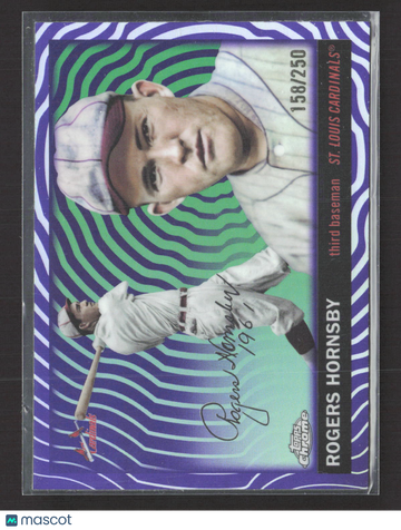 2023 Topps Chrome Rogers Hornsby #443 Purple Sonar Refractor 158/250