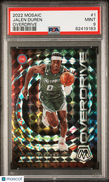 2022 Panini Mosaic Overdrive Jalen Duren #1 PSA 9
