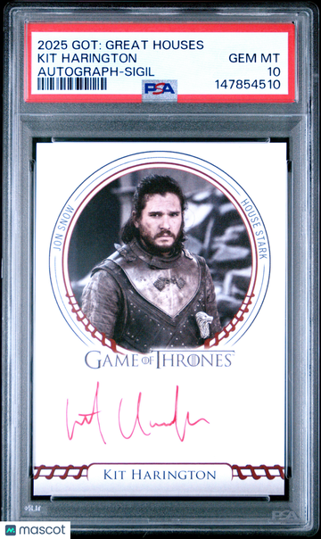 2025 Rittenhouse Game Of Thrones The Great Houses Autographs Kit Harington Sigil PSA 10