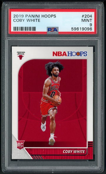2019 Panini Hoops Coby White #204 RC PSA 9 Mint