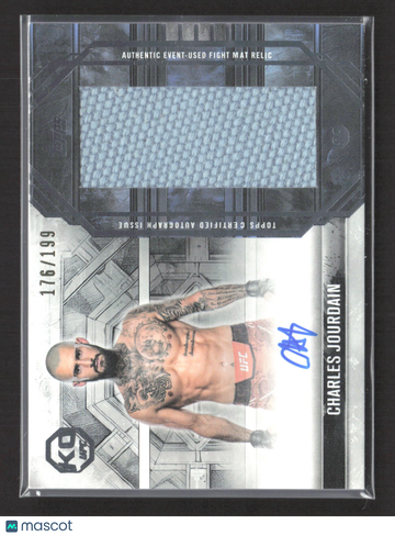 2025 Topps Knockout UFC Charles Jourdain #AFM-CJ /199 Autograph Jumbo Fight Mat Relic Card Authentic Event-Used Fight Ma