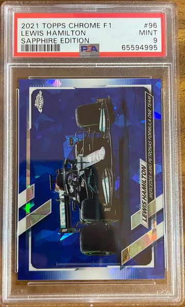 2021 TOPPS CHROME F1 SAPPHIRE LEWIS HAMILTON #96 PSA 9 MINT