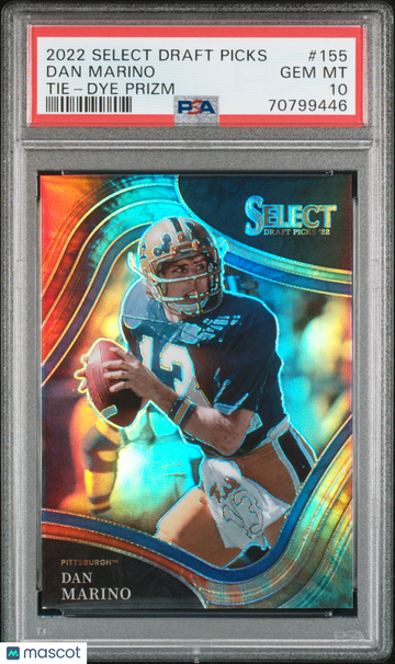 2022 Panini Select Draft Picks Dan Marino #155 Tie Dye Prizm PSA 10