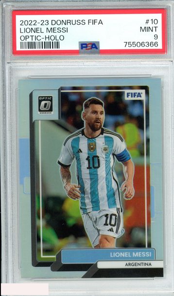 2022 PANINI DONRUSS FIFA LIONEL MESSI #10 OPTIC-HOLO ARGENTINA  PSA 9 MINT