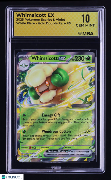 2025 Pokemon Scarlet & Violet White Flare Whimsicott Holo MBA 10 #5