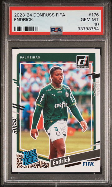 2023-24 PANINI FIFA DONRUSS ENDRICK #176 ROOKIE RC PALMEIRAS PSA 10