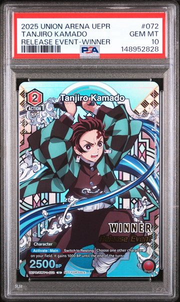 2025 Union Arena Uepr-Promos Release Event-Winner Tanjiro Kamado #072 PSA 10