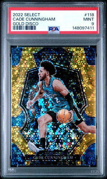 2022 Select | Cade Cunningham | Gold Disco Prizm | #118 | PSA 9 | 7/10