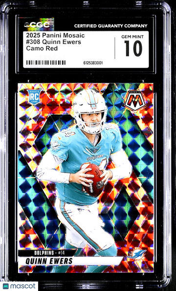 2025 Panini Quinn Ewers #308 Red Camo Parallel/Variety Rookie Base Set 10