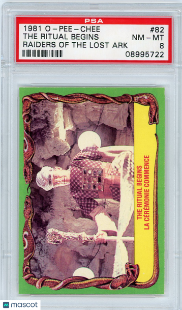 1981 O-Pee-Chee Raiders Of The Lost Ark The Ritual Begins #82 PSA 8
