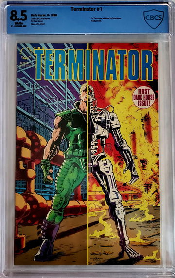 The Terminator #1 CBCS 8.5 KEY 1st terminator to be published by DarkHorse Comics.