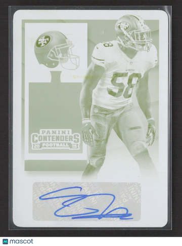 2015 Panini Contenders Football Eli Harold #130 Yellow Printing Plate /1 Printing Plate