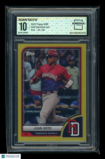 2023 Topps World Baseball Classic Juan Soto #11 Gold Rainbow Foil /50 Arena Club 10
