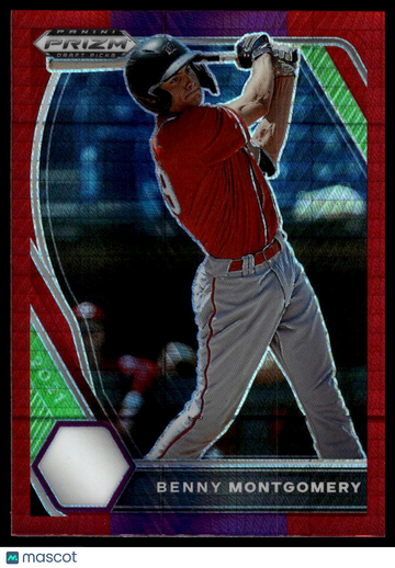 2021 Panini Prizm Draft Picks Benny Montgomery #PDP8 Hyper Red & Purple Prizm