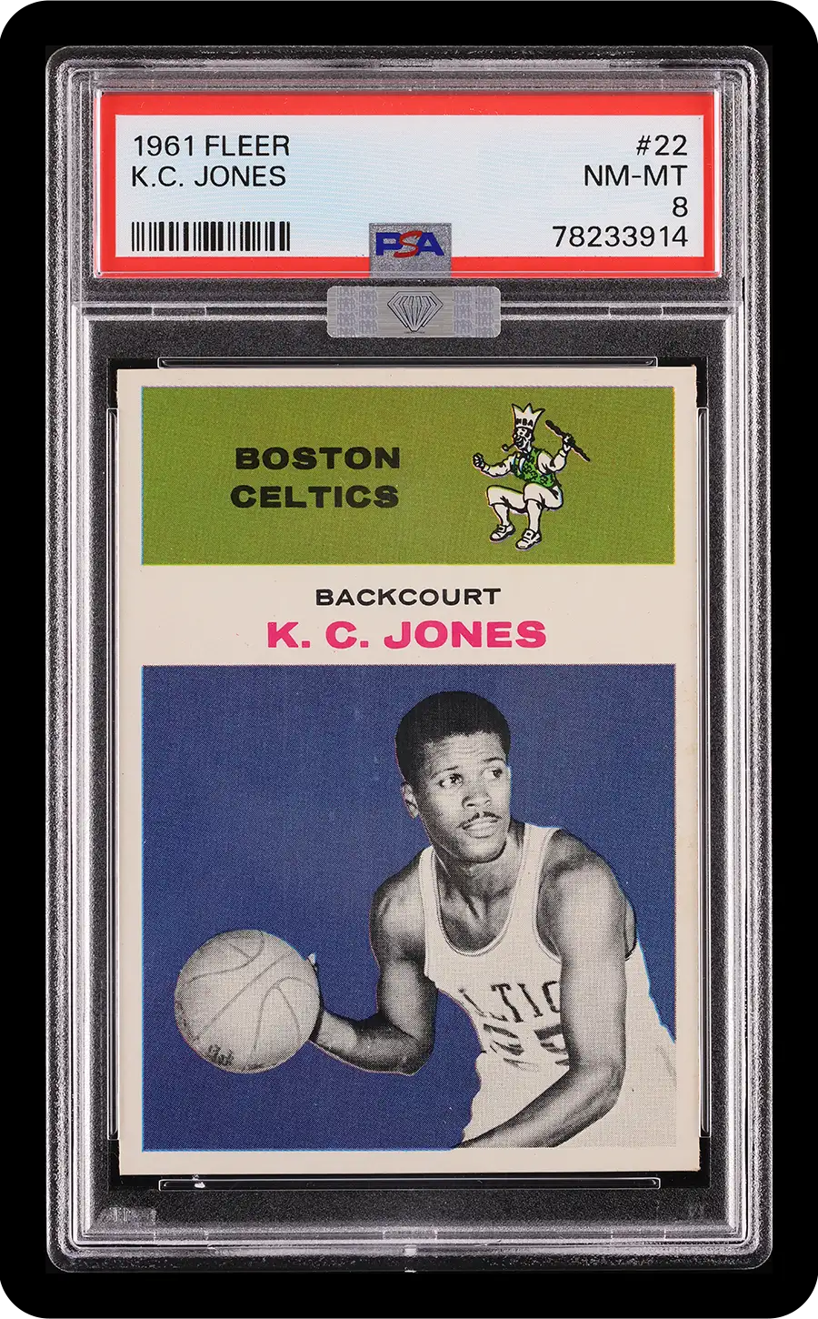 1961 Fleer K.C. Jones #22 MBA Silver PSA 8