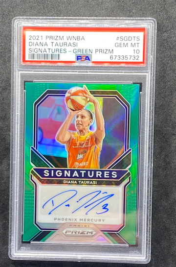 2021 Prizm WNBA Diana Taurasi Green Prizm Auto PSA 10