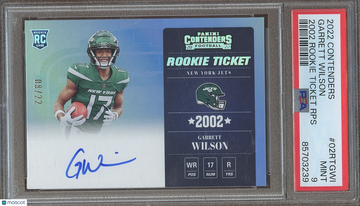 2022 Panini Contenders 2002 Rookie Ticket RPS Garrett Wilson #02RTGWI Rookie PSA 9 Panini Authentic