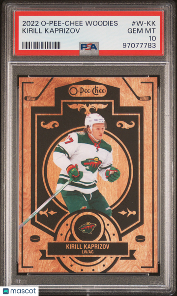 2022-23 O-Pee-Chee Woodies Kirill Kaprizov #W-KK Short Print PSA 10