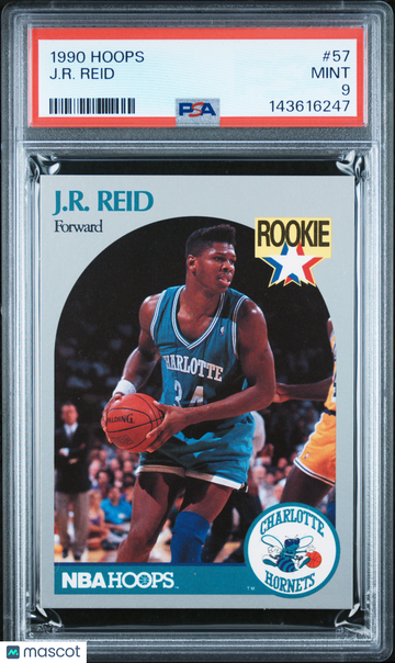 1990 Hoops J. R. Reid #57 Rookie PSA 9
