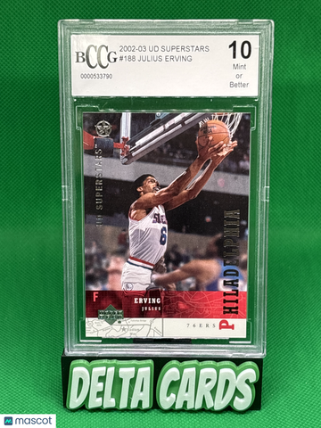 2003 2002-03 UD Superstars Julius Erving #188 BCCG 10