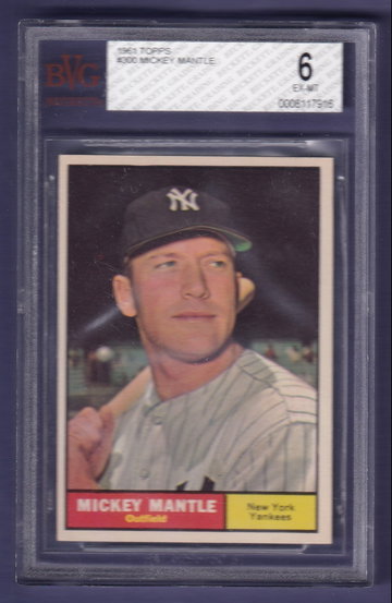 1961 Topps #300 Mickey Mantle BVG 6