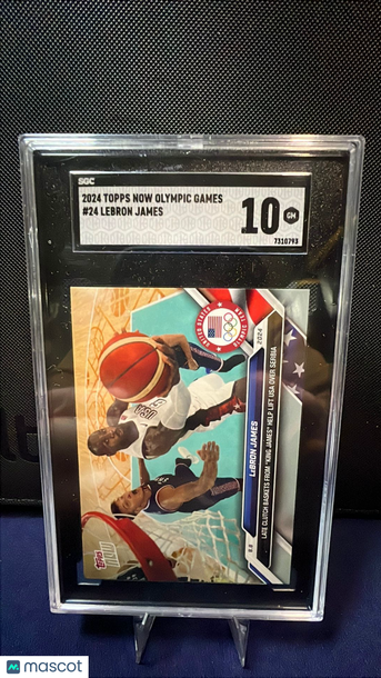 Graded 2024 Topps Now Olympic Games LeBron James #24 SGC 10 Olympic Games Card 7310793