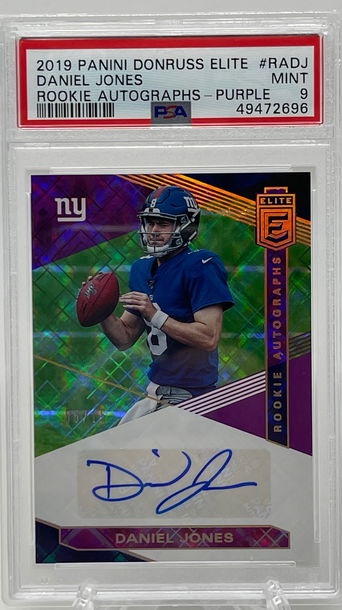 /15 2019 Panini Donruss Elite Daniel Jones Rookie Auto-Purple MINT 9 (05/15) SP