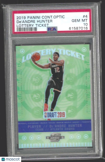 2019 Panini Contenders Optic Lottery Ticket De'andre Hunter #4 PSA 9