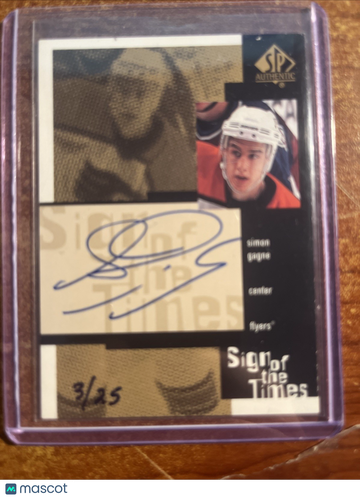 1999-00 SP Authentic Simon Gagne #SG Gold Short Print Upper Deck
