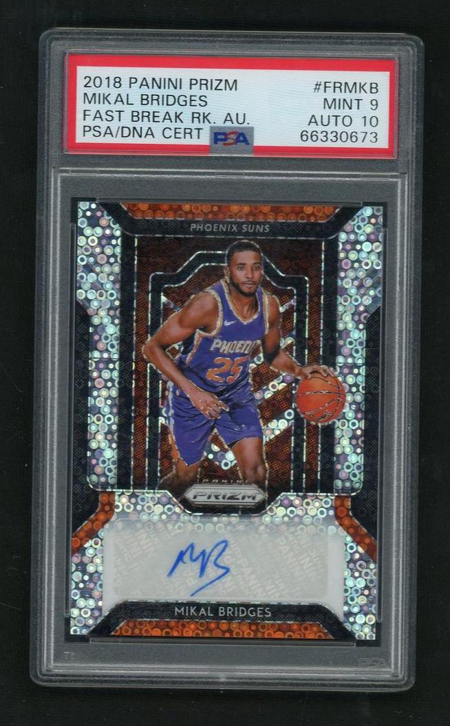 2018 Panini Prizm Fast Break Rookie Autograph Mikal Bridges #10