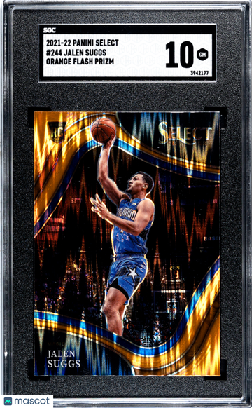 2021-22 Panini Select Jalen Suggs #244 Orange Flash Prizm SGC 10