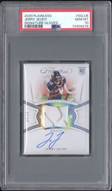2020 Panini Flawless Signature Gloves Jerry Jeudy #6 /15 PSA 10