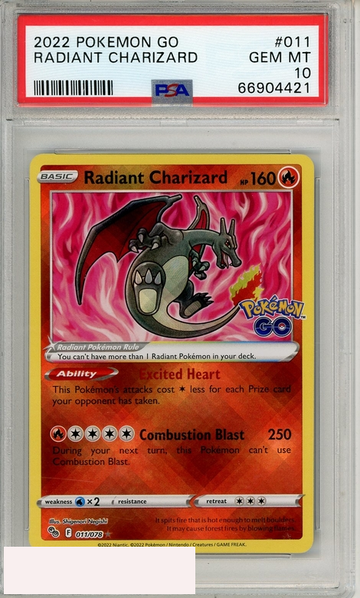2022 POKEMON GO RADIANT CHARIZARD #011 PSA 10 GEM MT