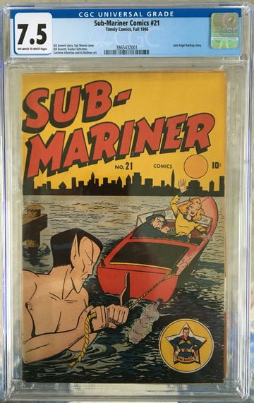 Sub-Mariner Comics #21 (1946) CGC 7.5; O/w to White pages; Last Angel backup